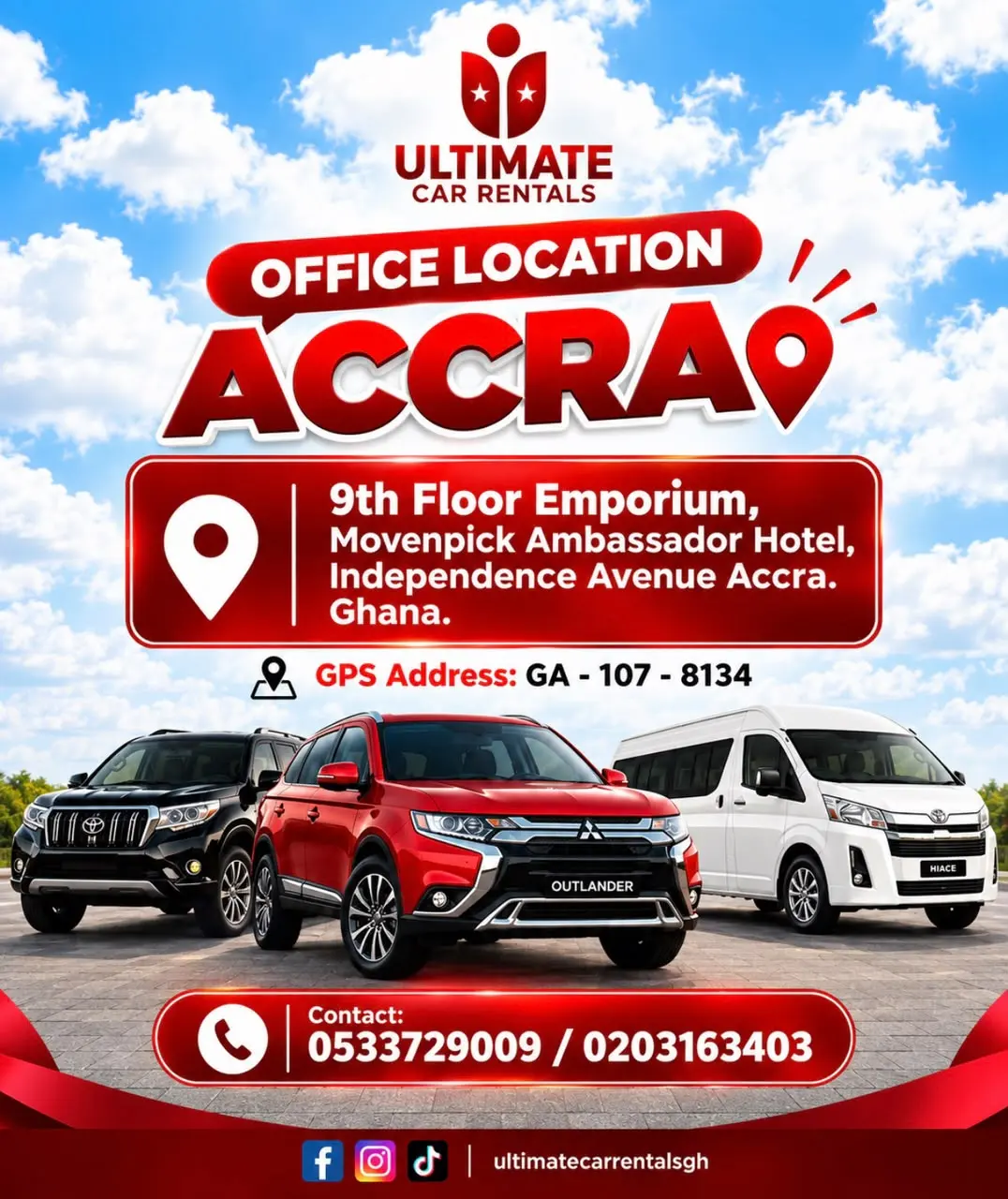 Ultimate Car Rentals Announces Opening of Accra Corporate Office