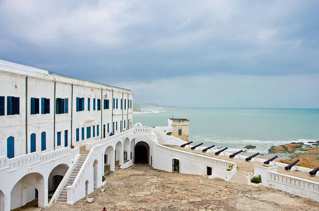 Cape Coast Castle overlooking the Atlantic Ocean