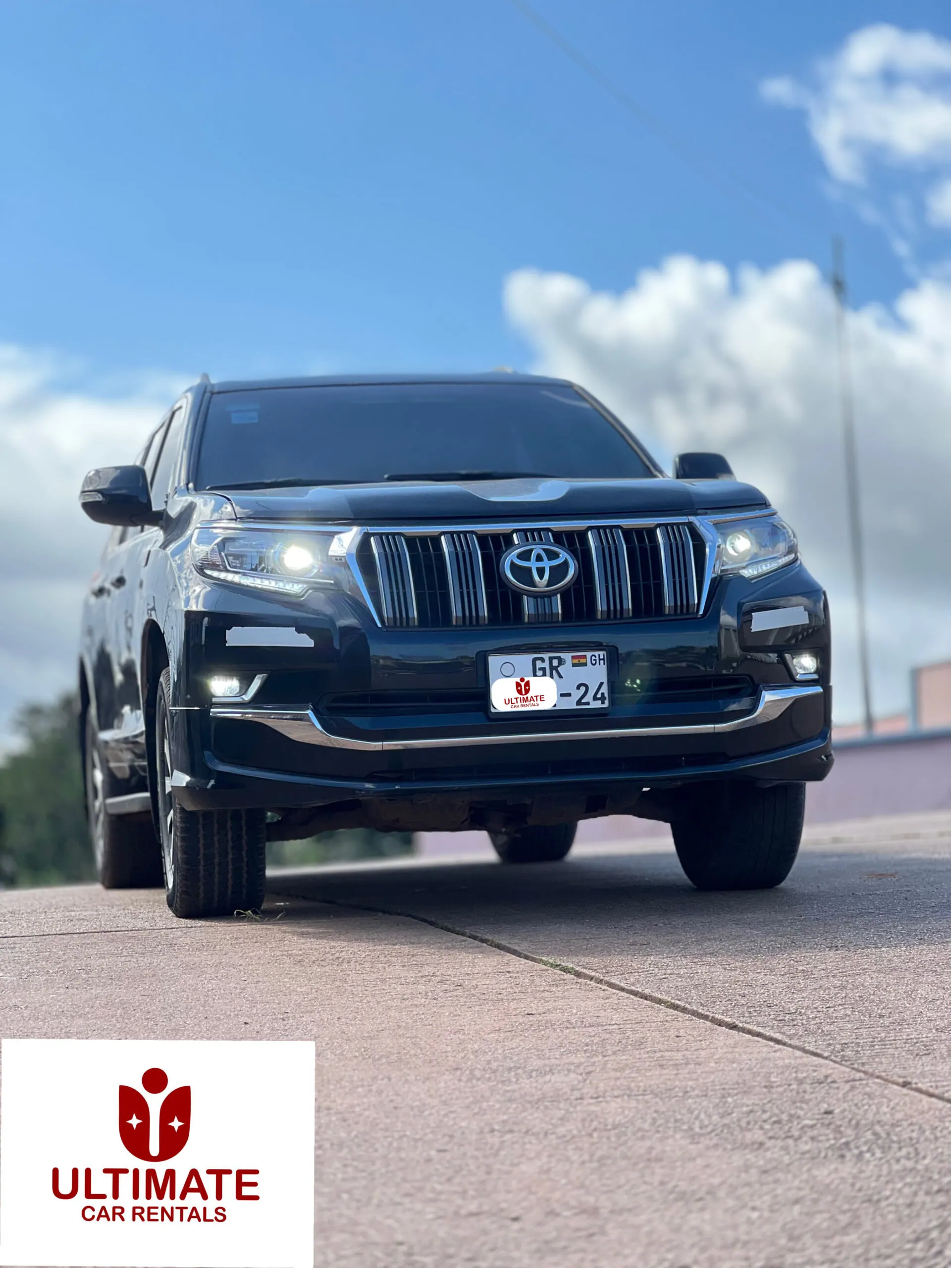 Black Toyota Landcruiser Prado from the Ultimate Car Rentals fleet
